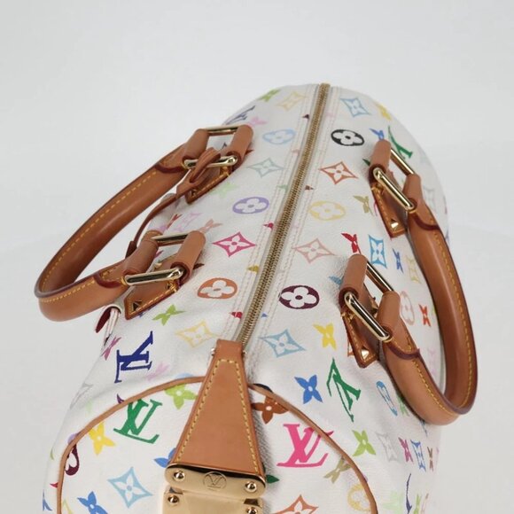 LOUIS VUITTON Monogram Multicolor Speedy 30 Hand Bag White M92643 Auth 118954V - Picture 7 of 15